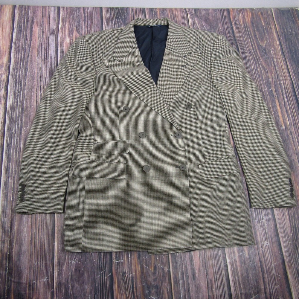 Ralph Lauren Double-Breasted Houndstooth Sport Coat in Brown and Black